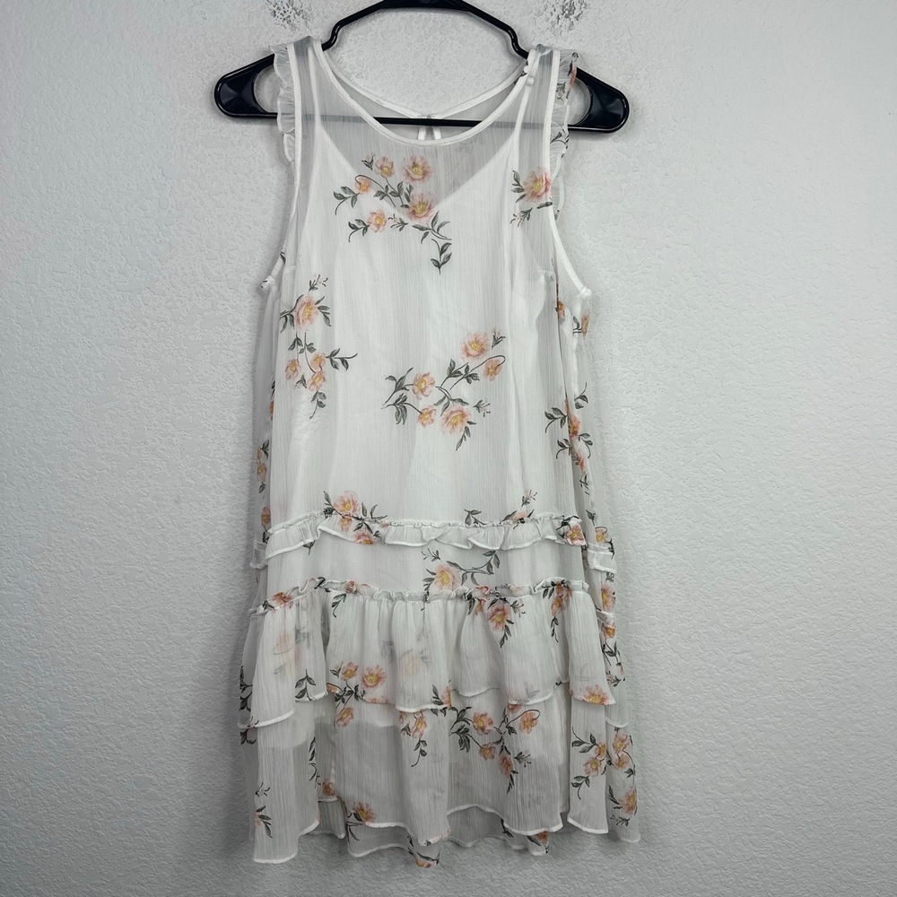 Abercrombie Fitch Dress Womens S Floral Tiered Romantic‎ Sheer Fairy Cottagecore